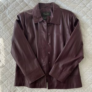 Vintage Terry Lewis Classic Luxuries 100% Genuine Leather Coat